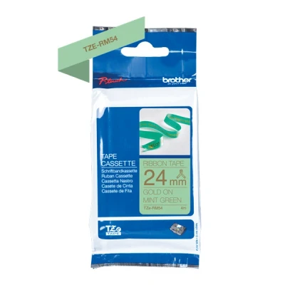 Image de BROTHER Ruban TZERM54 24mm or sur vert menthe Qt 1