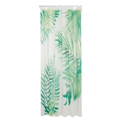Afbeelding van Sealskin Leaves Douchegordijn 180x200 cm PEVA Groen / Wit