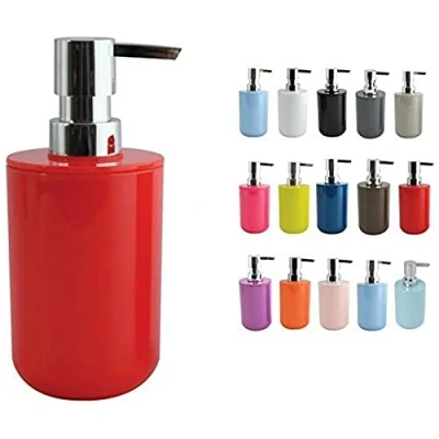 Afbeelding van MSV Zeeppompje/dispenser Porto PS kunststof rood/zilver 7 x 16 cm 260 ml