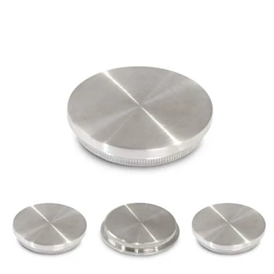 Afbeelding van Eindkappen van roestvrij staal V2A, stop voor leuningbuis, 42,4 mm (plat, compleet materiaal, diameter mm)
