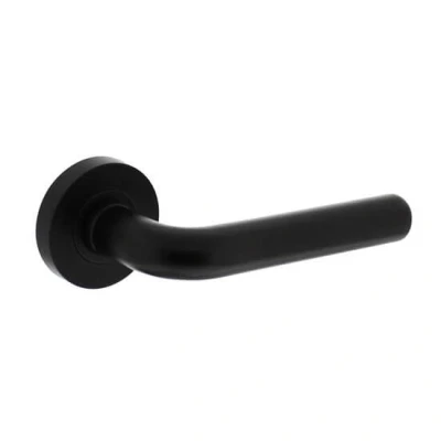 Afbeelding van Intersteel Deurklink zwart Agatha op ronde rozet Ø53x8 mm