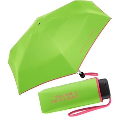 Afbeelding van Benetton Zakparaplu Ultra Mini Flat Solid, Flitsgroen, Super