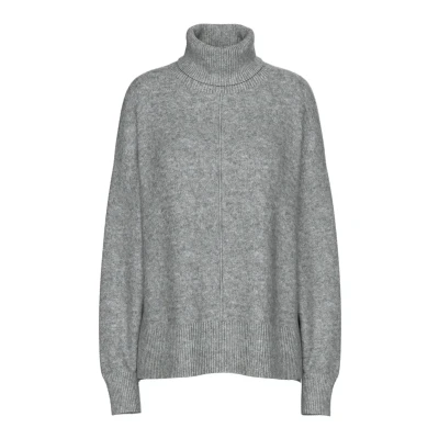 Afbeelding van Pieces Pcmalou Rollneck Trui, Dames, Maat: XS, Medium grey