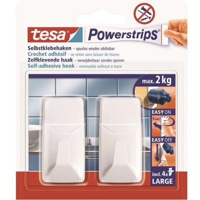 Afbeelding van tesa Powerstrips® haken L rechthoekig wit