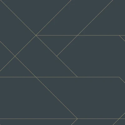 Afbeelding van ESTAhome behang grafische lijnen donkerblauw en goud 139213 0,53 x 10,05 m