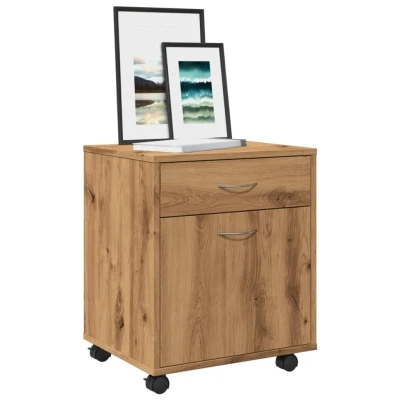 Afbeelding van vidaXL Rolkast 45x38x54 cm bewerkt hout artisanaal eikenkleur