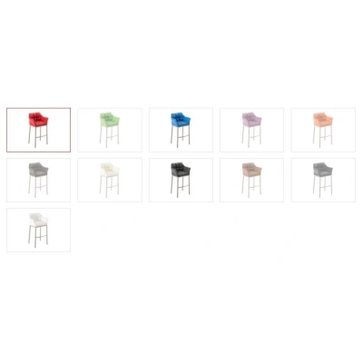 Afbeelding van Barkruk Sarpsborg Kunstleer met 4 poots Mat geborsteld RVS frame, Wit