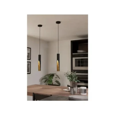Afbeelding van EGLO Barbotto Hanglamp GU10 Ø 6 cm Zwart/Goud Staal