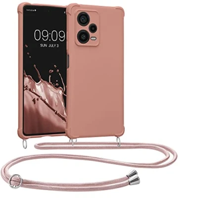 Afbeelding van kwmobile telefoonhoesjegeschikt voor Xiaomi Redmi Note 12 Pro+ 5G / Pro Plus Hoesje van siliconen met telefoonkoord In parelmoer