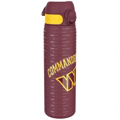 Afbeelding van ION8 Drinkfles van roestvrij staal, 600 ml, lekvrij, gemakkelijk te openen, veilige vergrendeling, vaatwasmachinebestendig, draaggreep, duurzaam, 3D NFL motief, commandanten