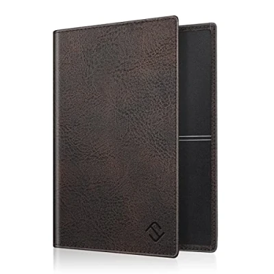 Afbeelding van Fintie Voertuigbewijshoes voor kentekenbewijs Ultradun en licht hoesje / identiteitskaart creditcards van kunstleer, Donkerbruin, Slank