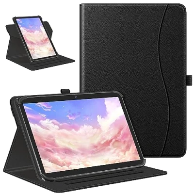 Afbeelding van Fintie Universele draaibare hoes voor 9 10,1 inch tablet 360 graden draaibaar met tas Compatibel 9&quot; tot 11&quot; touchscreen (zwart)