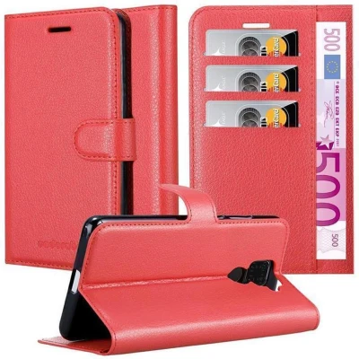 Afbeelding van Cadorabo Hoesje geschikt voor Huawei MATE 30 LITE in KARMIJN ROOD Beschermhoes met magnetische sluiting, standfunctie en kaartvakje Book Case Cover Etui