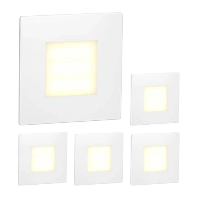 Afbeelding van ledscom.de FEX LED trapverlichting binnen en buiten hoek 85x85mm warm wit, 5 stuks