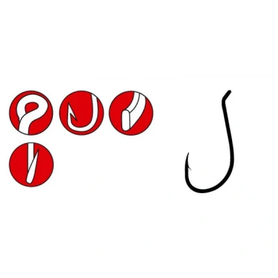 Afbeelding van Gamakatsu LS 5314F Hooks Black #2 (8 stuks) Witvis haken