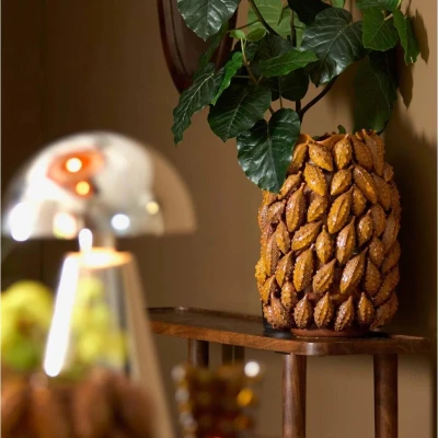 Afbeelding van Light&amp;living Vaas deco 32x31x44 cm PALATIK keramiek cognac bruin