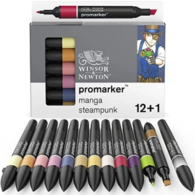 Afbeelding van Winsor &amp; Newton promarker™ Manga Steampunk 12+1 set