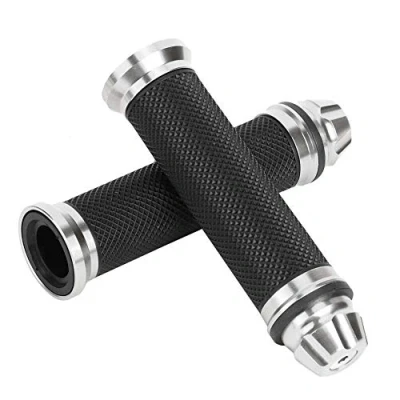 Afbeelding van 2 stuks motorstuurgrepen 7/8 inch antislip universele handgrepen stuurklem (zilver)