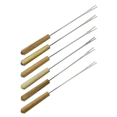 Image de Lot de 6 fourchettes à fondue savoyarde en bois FSC Fackelmann Eco Friendly ref 31029