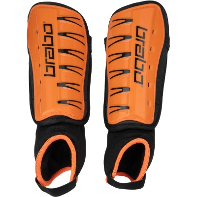 Afbeelding van Brabo Force Scheenbeschermers Junior Orange Black Zwart Hockey