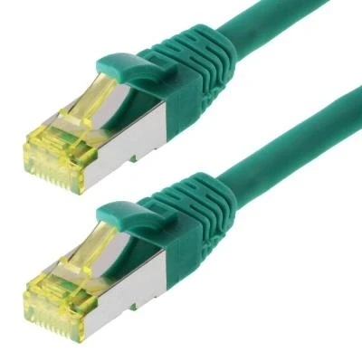 Image de patchcable s ftp (pimf) cat 6a verde 5m avec schmalem knickschutz helos 118115