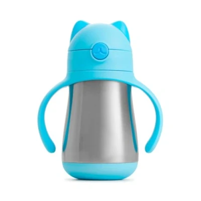 Afbeelding van Munchkin Mok van roestvrij staal met rietje, blauw