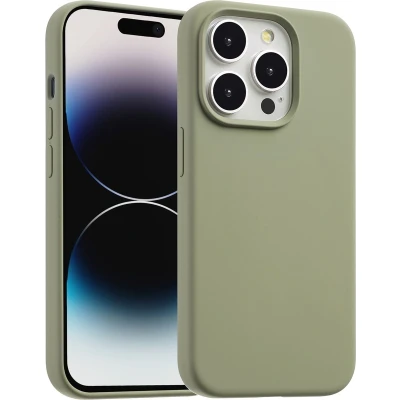 Afbeelding van Accezz Hoesje Geschikt voor iPhone 14 Pro Siliconen Liquid Silicone Backcover MagSafe Lichtgroen