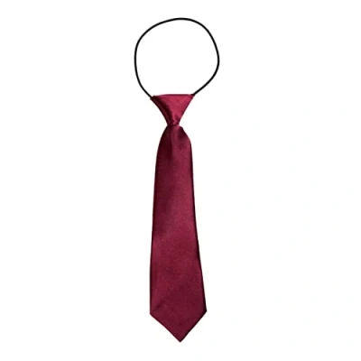 Afbeelding van DonDon Stropdas voor jongens, kinderen, glanzend, elastisch, zijde, Bordeaux rood