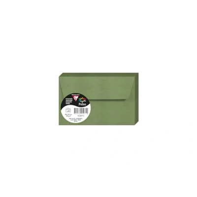 Afbeelding van Clairefontaine 5071C, een verpakking met 20 zelfklevende enveloppen, formaat 9 x 14 cm, 120 g/m², kleur: saliegroen, uitnodiging voor evenementen en overeenkomst, Pollen serie, glad papier van hoge
