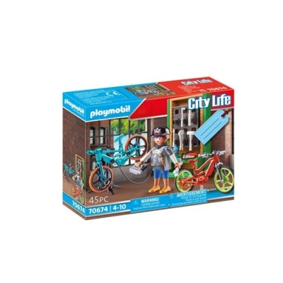 Image de Playmobil City Life 70674 Set cadeau Atelier réparation de vélos