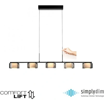 Afbeelding van Hanglamp Rika Zwart Comfort Lift &amp; SimplyDim Technologie