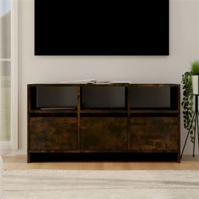 Afbeelding van Tv meubel 102x37,5x52,5 cm spaanplaat gerookt eikenkleurig