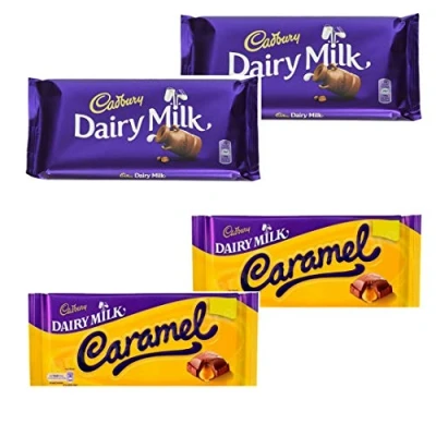 Afbeelding van Cadbury Dairy 2 x 200 g melkchocoladerepen en karamel 120