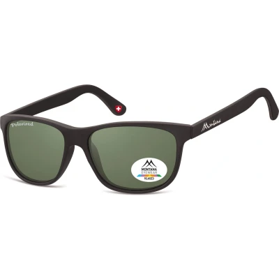 Afbeelding van Zonnebril Montana mat zwart G15 met groen polarized glas