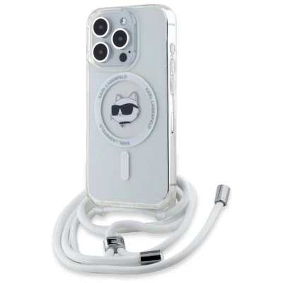 Afbeelding van Karl Lagerfeld IML Choupette Head&amp;Cord MagSafe hoesje voor iPhone 15 Pro Max transparant