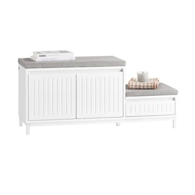 Afbeelding van SoBuy FSR172 W Schoenenkast voor kinderen met zitting, wit ca. 100 x 42 35 cm