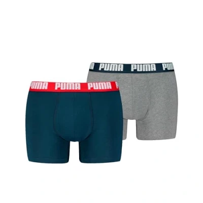Image de PUMA Lot de 10 boxers stretch pour homme, Bleu marine/gris mélangé, L