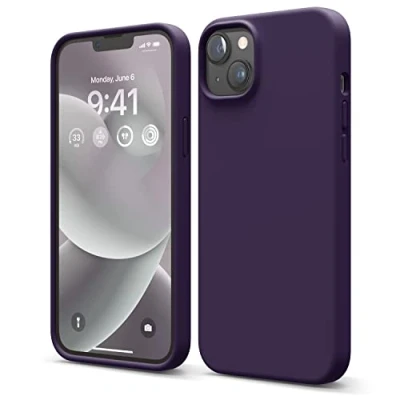 Afbeelding van elago Beschermhoes van vloeibare siliconen compatibel met iPhone 14 Plus (6,7 inch), premium siliconen, volledige bescherming, schokbestendig, 4 structuren, zachte microvezel voorkomt krassen