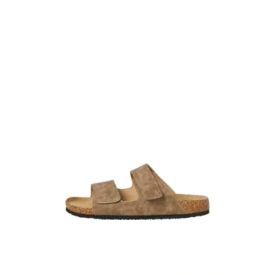 Afbeelding van Jack &amp; Jones Jfwcentral Pantoffels, Heren, Maat: 46, Taupe gray Hoogwaardig imitatieleer