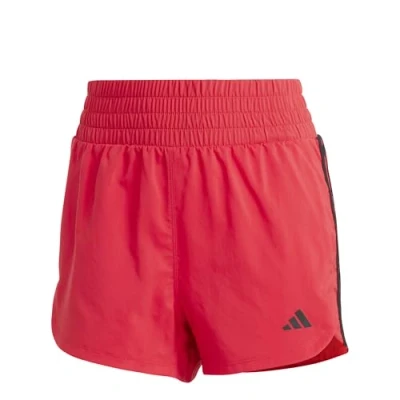Afbeelding van adidas Performance Pacer Stripes HIGH RISE Korte broeken Pure ruby white, Dames, Maat: XXLx5&quot;, white
