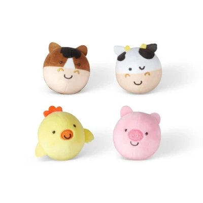 Afbeelding van Melissa &amp; Doug Rollables Boerderijvriendjes speelgoed voor baby&#039;s en peuters (4 stuks) Vroeg leren Leeftijd Sensorische ballen 6 maanden+ Cadeau baby jongens meisjes