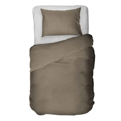 Afbeelding van Kayori Shizu Dekbedovertrek Katoenperkal Taupe 140/200 220 + 1 sloop 140/220 (Kleur: Taupe)