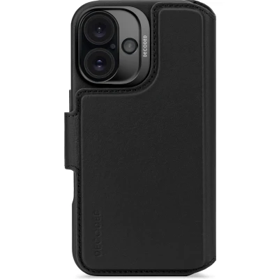 Afbeelding van DECODED Leren Detachable Wallet Case voor iPhone 16 2 in 1 Magnetisch Afneembaar Hoesje met Pasjeshouder Premium ECCO Leer Geschikt MagSafe Zwart