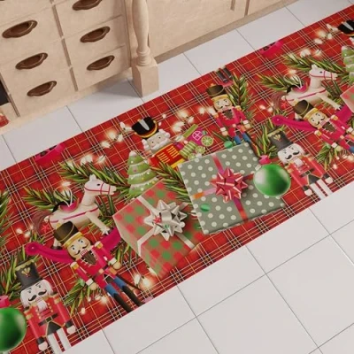 Afbeelding van PETTI Artigiani Italiani Keukenloper Kerstmis antislip wasbaar 52 x 440 cm motief Soldatini 100% Made in Italy