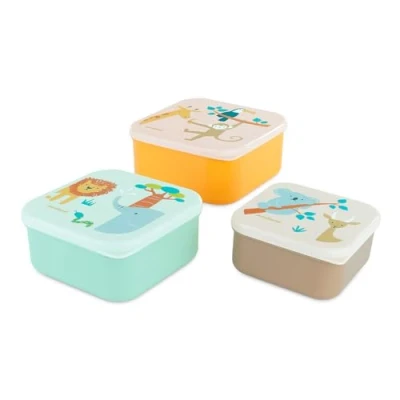 Afbeelding van Miniland Set van 3 lunchboxen voor kinderen (Jungle)