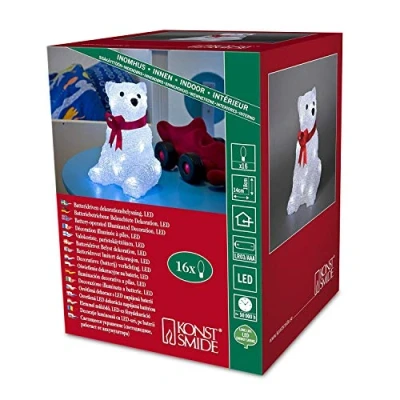 Afbeelding van Konstsmide Ijsbeer 3D kerstfiguur Transparant 18cm hoog IP20