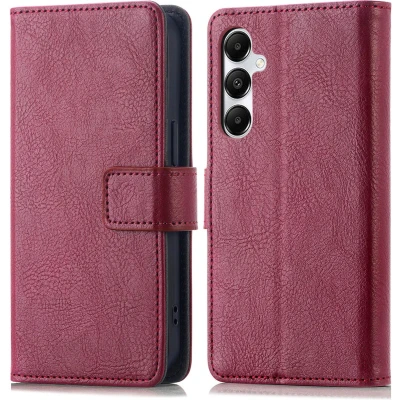 Afbeelding van iMoshion Hoesje Geschikt voor Samsung Galaxy A35 Met Pasjeshouder Luxe Bookcase donkerrood