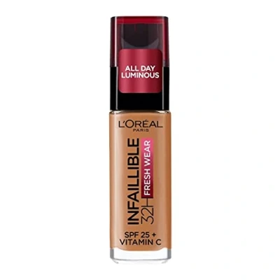 Image de L&#039;Oréal Paris Fond de Teint Fluide Infaillible 32h Fresh Wear Tous Types Peau Teinte : Noisette 30 ml