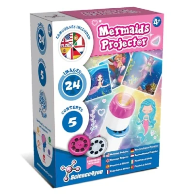 Afbeelding van Science4you Zeemeerminprojector voor kinderen, zaklamp, zeemeermin speelgoed met 24 afbeeldingen en posters, zeemeerminstamp, educatief speelgoed, 4, 5, 6 jaar ouder