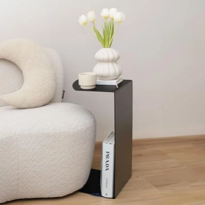 Afbeelding van Stalux Bijzettafel &#039;Moon&#039; kleur zwart